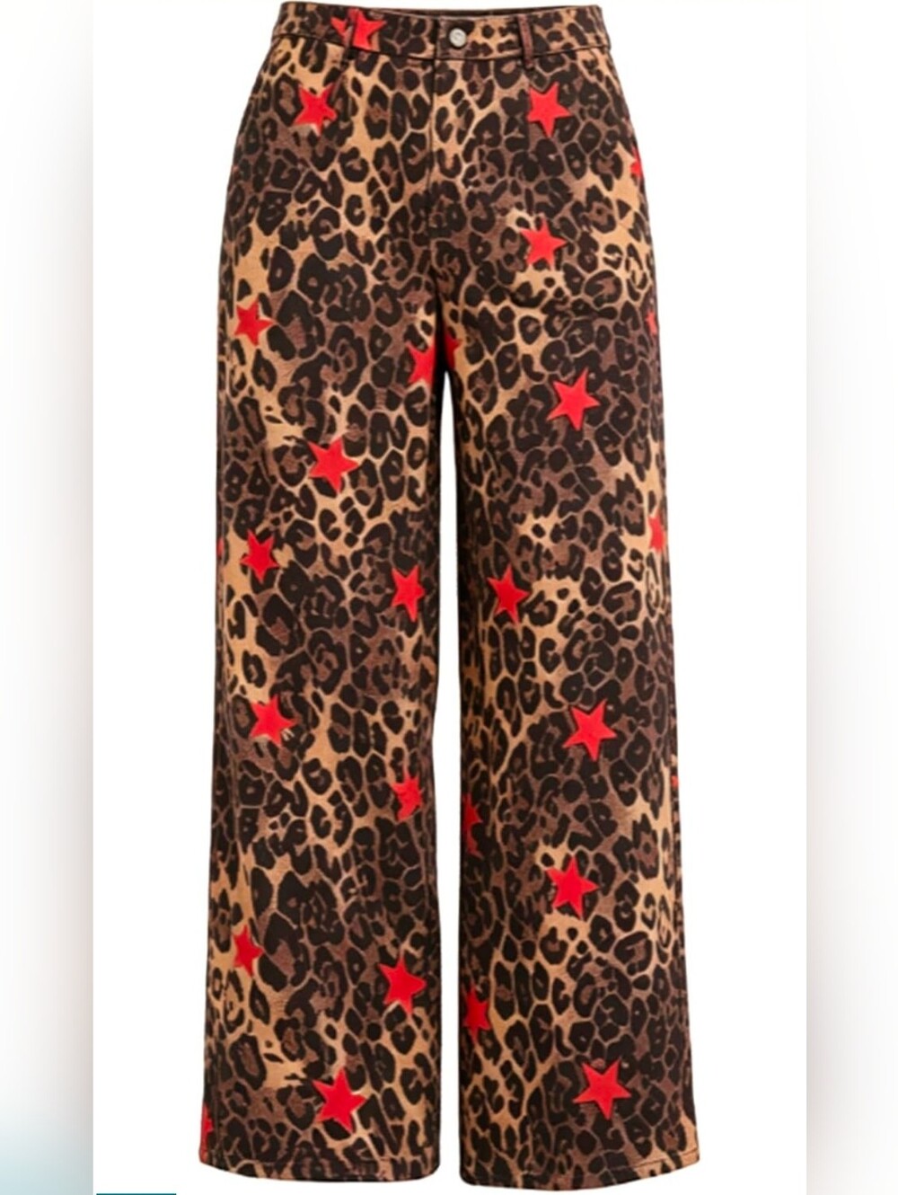NWT Leopard Star Print Wide-Leg Jeans Small